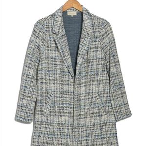 Melloday plaid knit coat